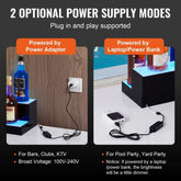 LED Lighted Liquor Bottle Display Bar Shelf RF App Control 48in 2 Step Remote Controlled Bar Shelf